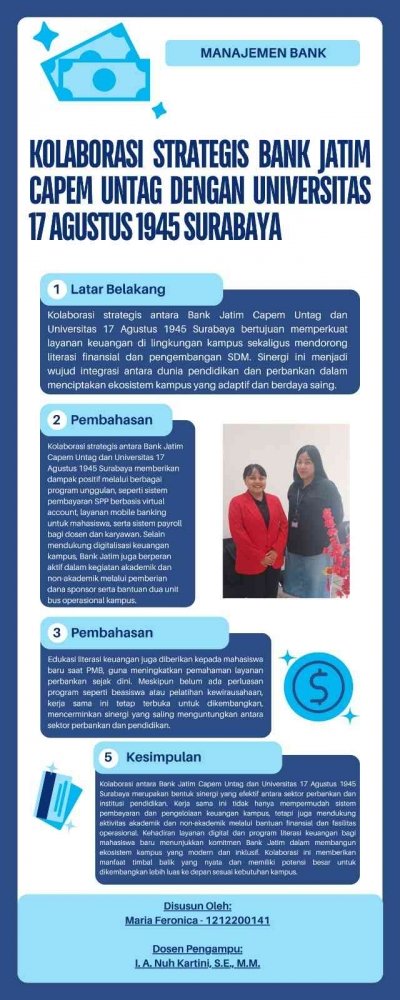 Kolaborasi Strategis Bank Jatim Capem Untag dengan Universitas 17 Agustus 1945 Surabaya