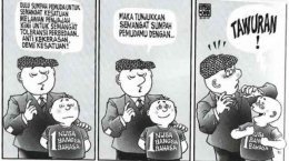 Karikatur lucu karya GM Sudarta tentang generasi muda. ( Sumber gambar : Screenshot dari BaleBengong.com, 2015)